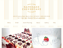 Tablet Screenshot of namesakecheesecake.com